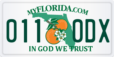 FL license plate 0110DX