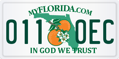 FL license plate 0110EC