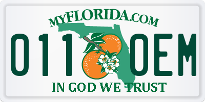 FL license plate 0110EM