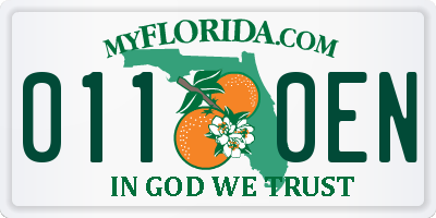 FL license plate 0110EN