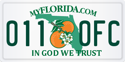 FL license plate 0110FC