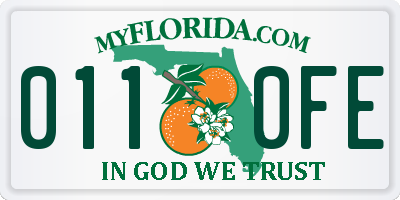 FL license plate 0110FE