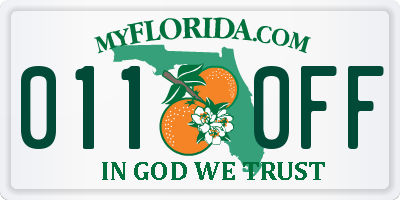 FL license plate 0110FF