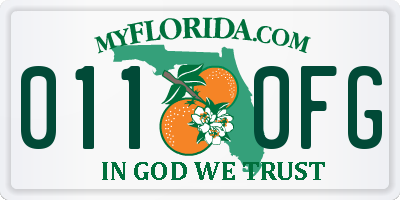 FL license plate 0110FG