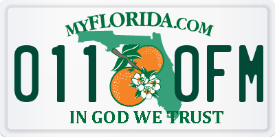 FL license plate 0110FM