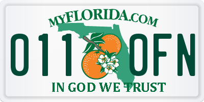 FL license plate 0110FN