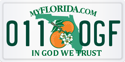 FL license plate 0110GF