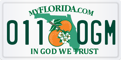 FL license plate 0110GM
