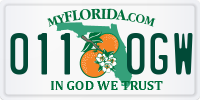 FL license plate 0110GW