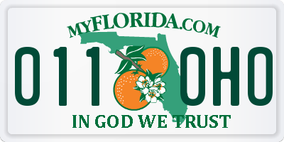 FL license plate 0110HO