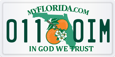 FL license plate 0110IM