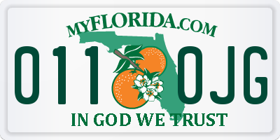 FL license plate 0110JG