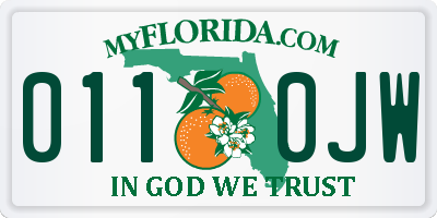 FL license plate 0110JW