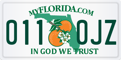 FL license plate 0110JZ