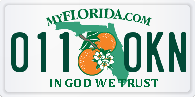 FL license plate 0110KN