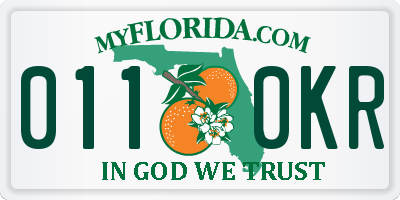 FL license plate 0110KR