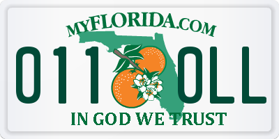 FL license plate 0110LL