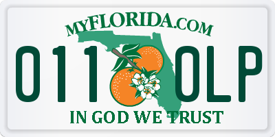FL license plate 0110LP
