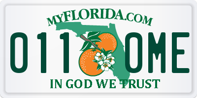 FL license plate 0110ME