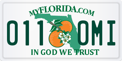 FL license plate 0110MI