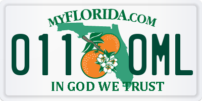 FL license plate 0110ML