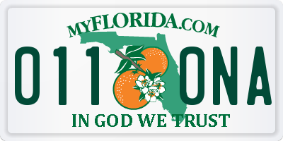 FL license plate 0110NA