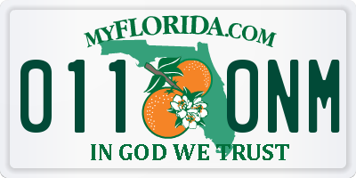 FL license plate 0110NM