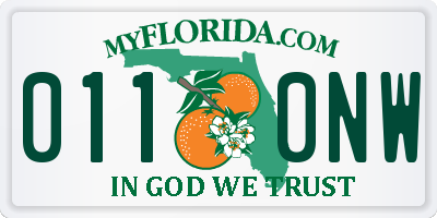 FL license plate 0110NW