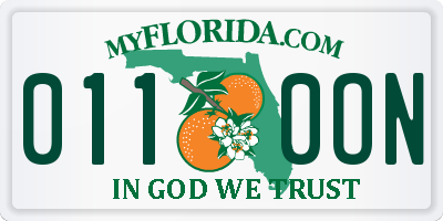 FL license plate 0110ON