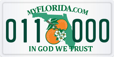 FL license plate 0110OO