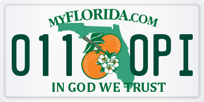 FL license plate 0110PI