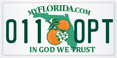 FL license plate 0110PT