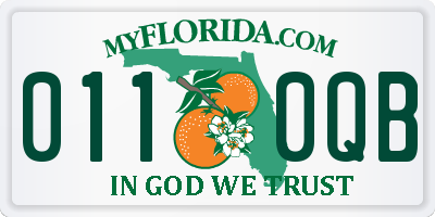 FL license plate 0110QB