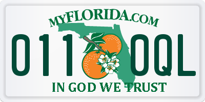 FL license plate 0110QL