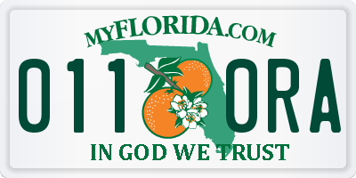 FL license plate 0110RA