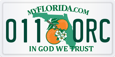 FL license plate 0110RC