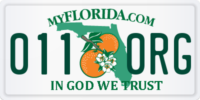 FL license plate 0110RG