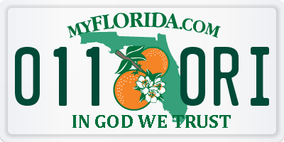 FL license plate 0110RI