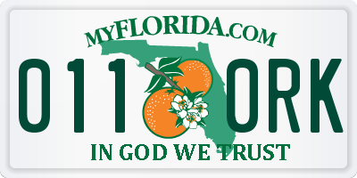 FL license plate 0110RK