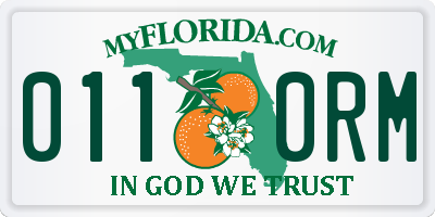 FL license plate 0110RM