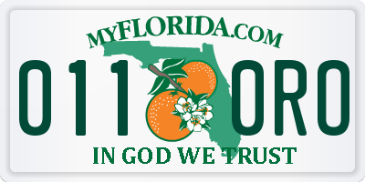 FL license plate 0110RO