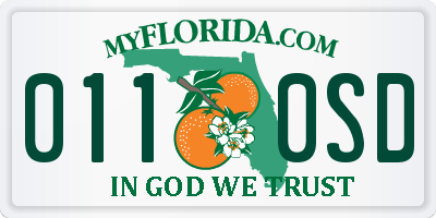 FL license plate 0110SD
