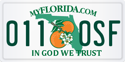FL license plate 0110SF