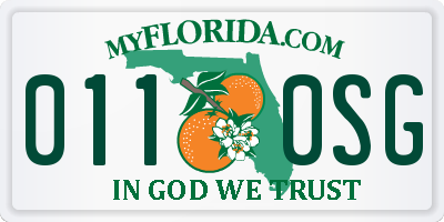 FL license plate 0110SG