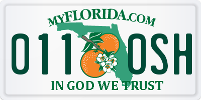 FL license plate 0110SH