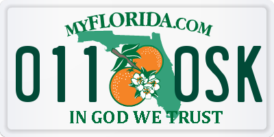 FL license plate 0110SK