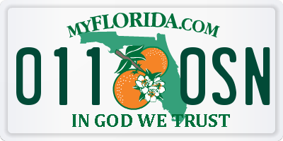FL license plate 0110SN