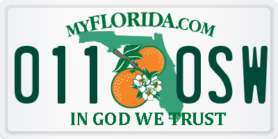 FL license plate 0110SW