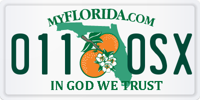 FL license plate 0110SX