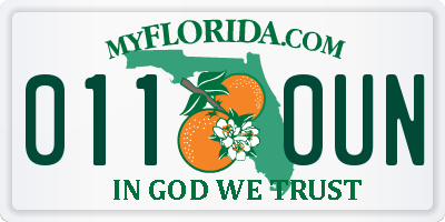 FL license plate 0110UN